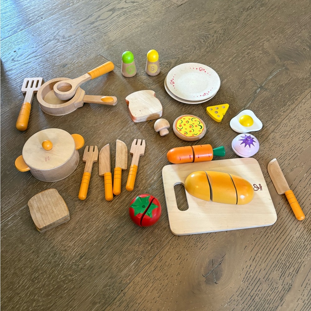 Hape Lot of Colorful Wooden Kitchen Play Set for Kids